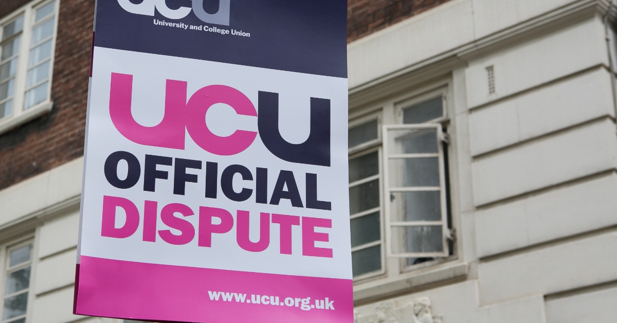 Placard that says UCU official dispute