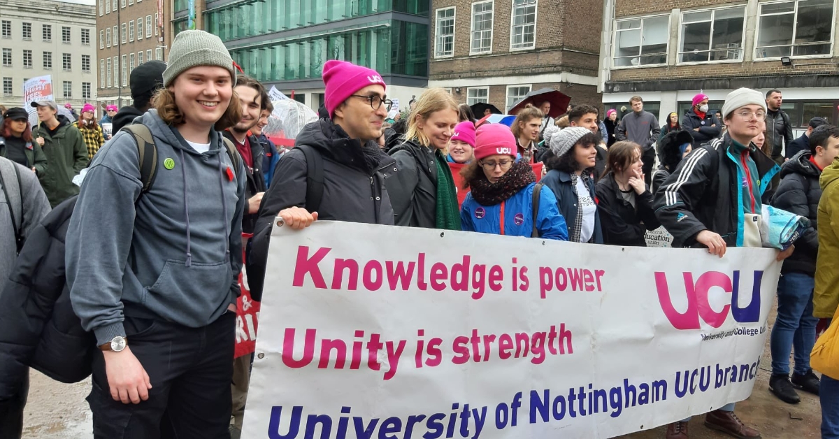 220302 UCU strike Nottingham UCU at London rally large