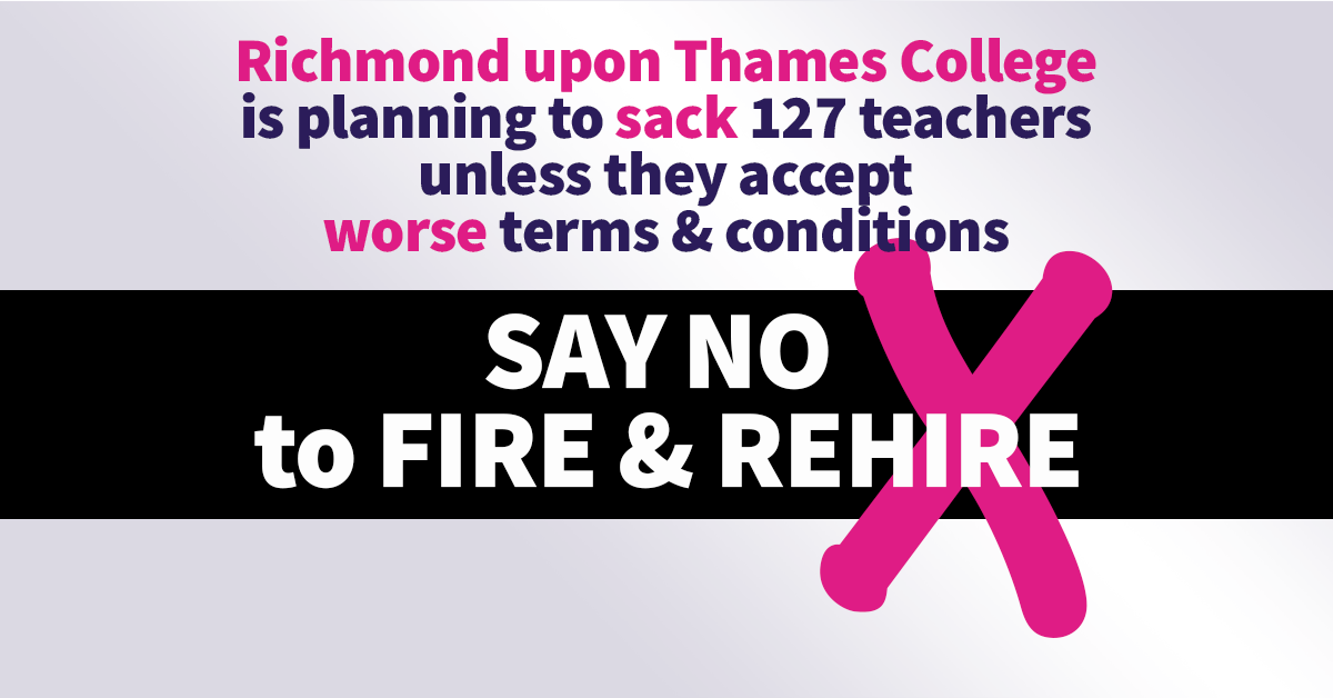 No fire & rehire at Richmond upon Thames College