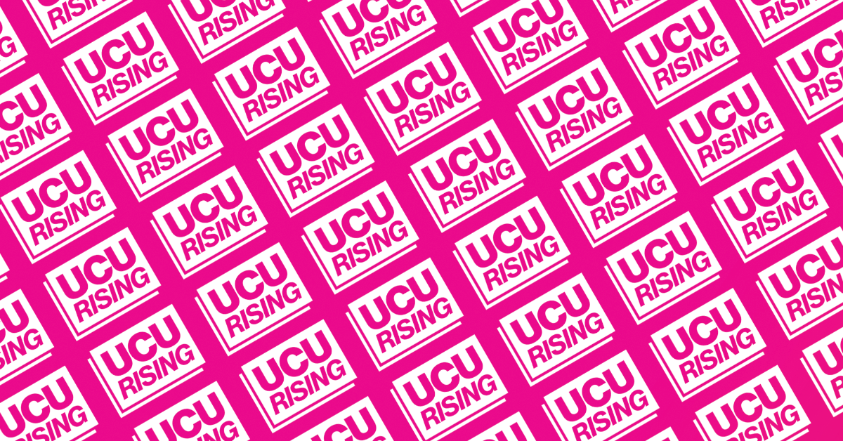 UCU Rising New Logo White on Pink September 2023