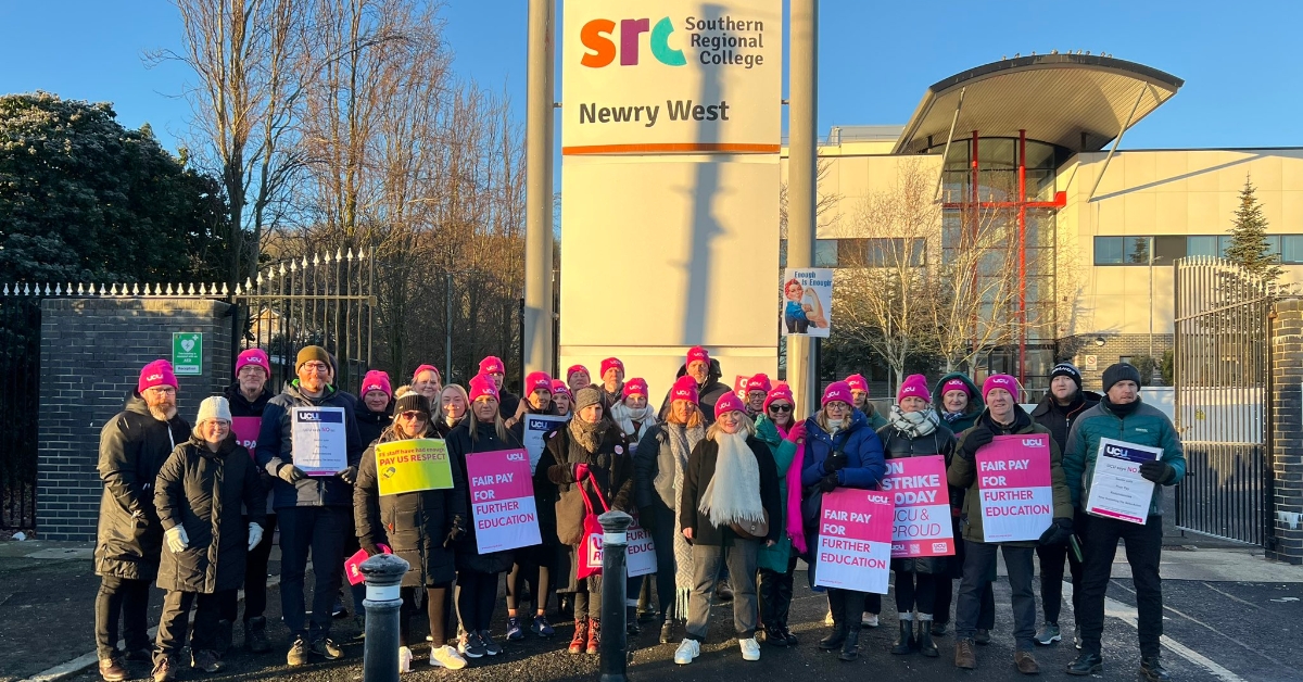 240118 Northern Ireland FE strike picket line