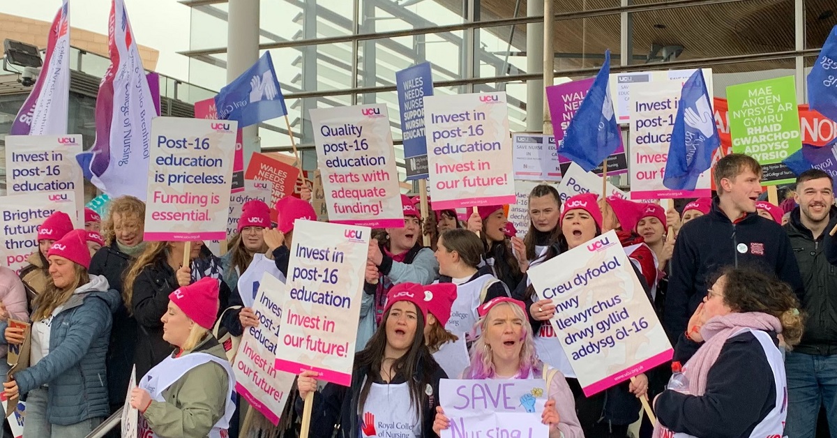 250204 UCU Cymru Senedd rally 1200x628