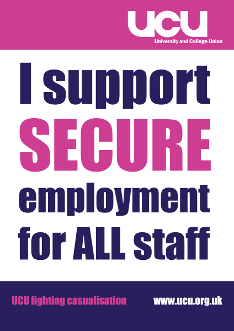 'I support secure employment' poster