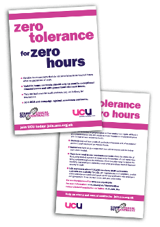 'Zero tolerance for Zero hours' leaflet