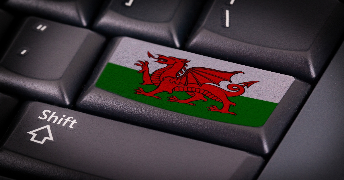 Wales flag on keyboard