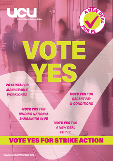 Vote yes for a New Deal for FE - poster