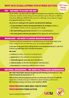 Vote yes for a New Deal for FE - leaflet
