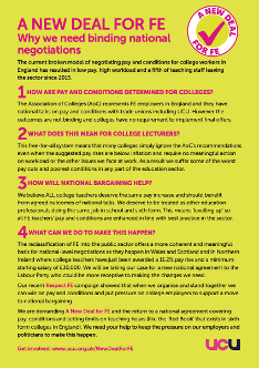 New Deal for FE leaflet