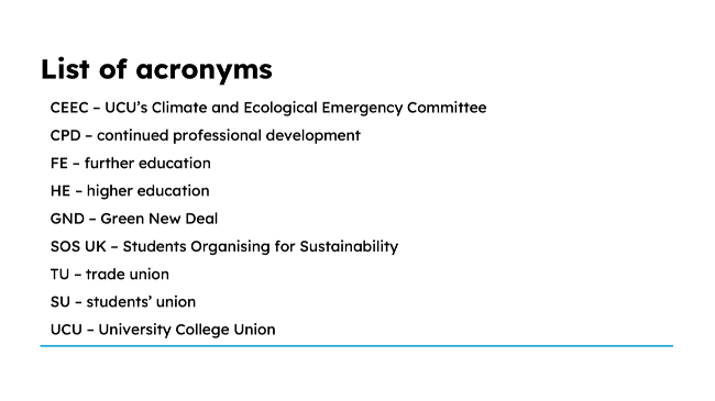 UCU Sustainability Survey - page 4, SOS UK, December 2025