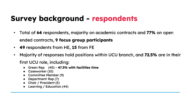 UCU Sustainability Survey - page 7, SOS UK, December 2025