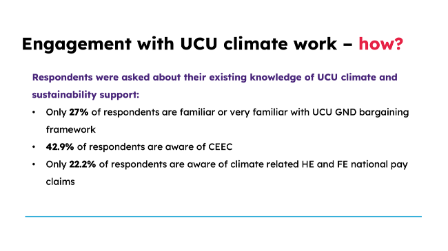UCU Sustainability Survey - page 9, SOS UK, December 2025