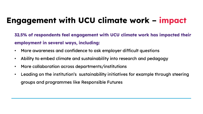UCU Sustainability Survey - page 10, SOS UK, December 2025