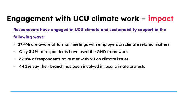 UCU Sustainability Survey - page 11, SOS UK, December 2025
