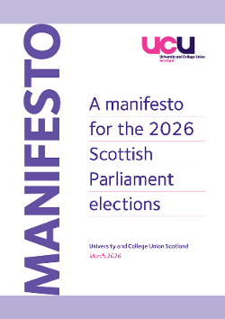 UCU Scotland 2026 election manifesto cover