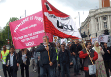 Lambeth College march against workloads, 28 Apr 09