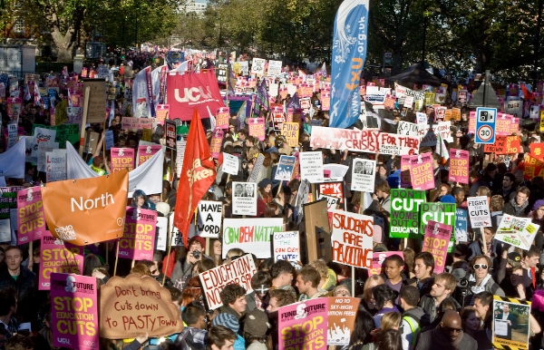 Marchers at Fund our Future - Stop Education Cuts demo, 10 Nov 10