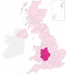 West Midlands region Highlight map of West Midlands region