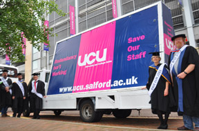 Salford bus demo 200712