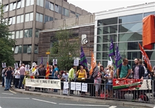 Protest at Leeds City College on 2 July 2014