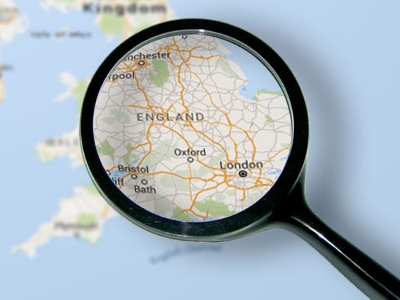 England map magnified