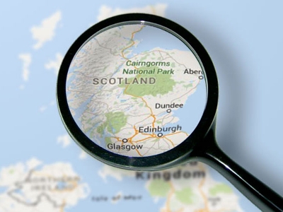 Scotland map magnified