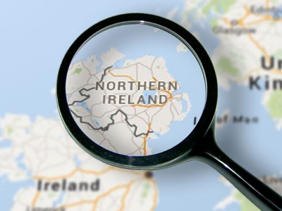 Northern Ireland map magnified