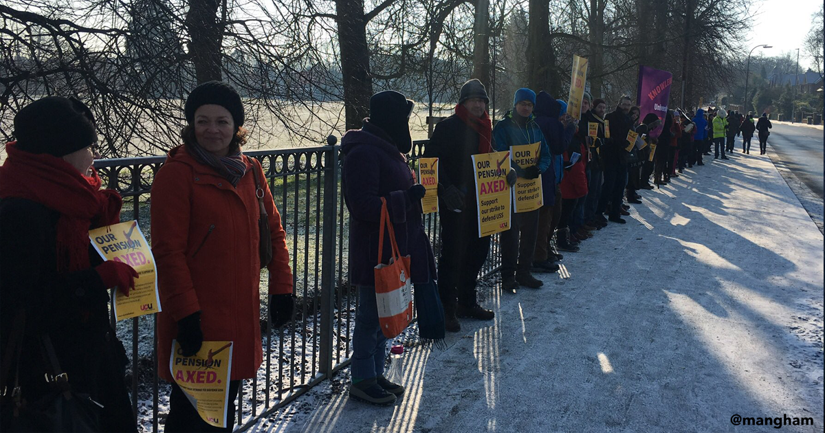 @mangham - picket line at Reading