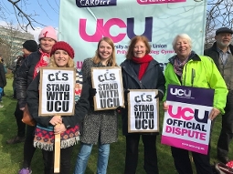 Picket line at Cardiff
